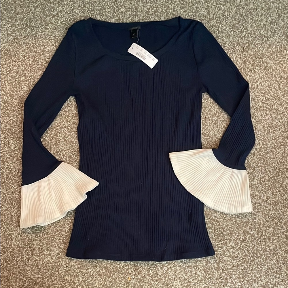NWT J. Crew Ribbed Long Bell Sleeve Blouse